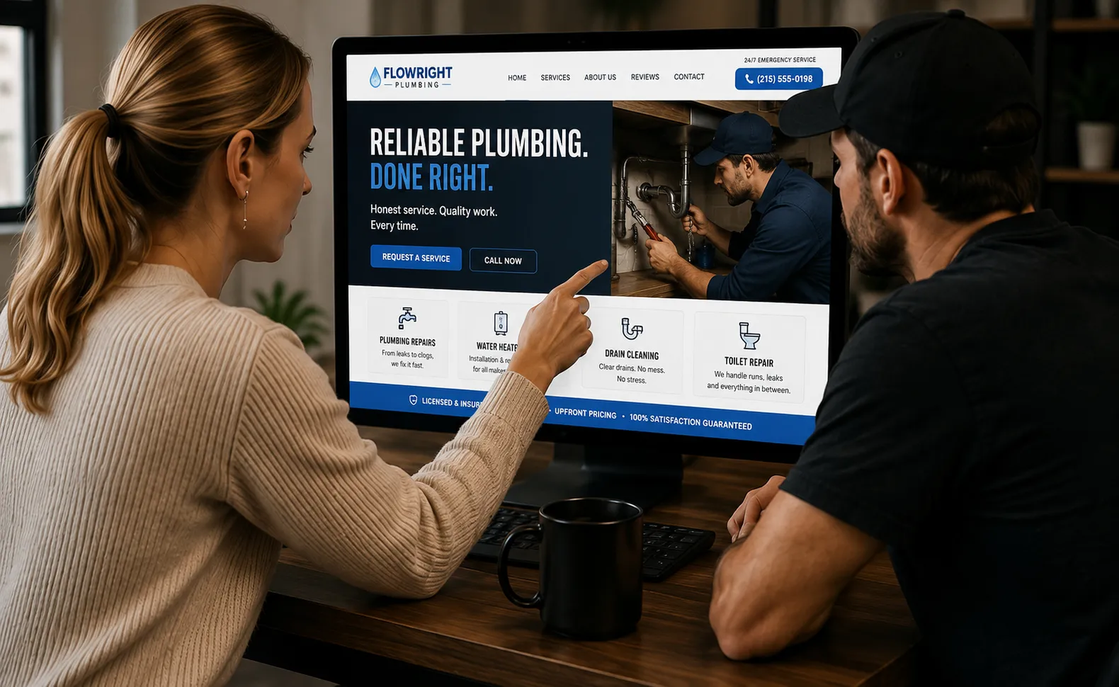 Walking a contractor through their newly launched website